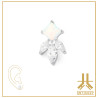 Triple Cabochon Titane Opale Strass