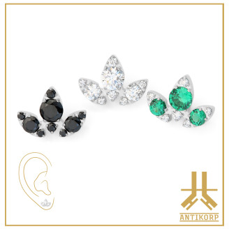 Pétale Trinity Titane F136 interne Swarovski