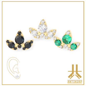 Embout Titane F136 PVD Gold Marquise Bar V5