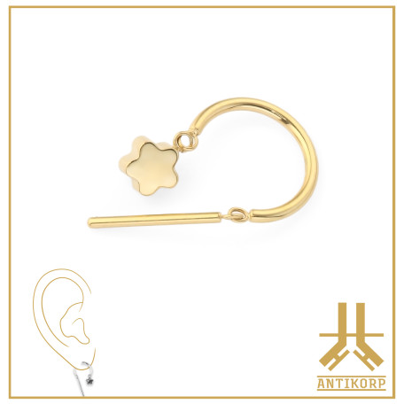 Anneau Hingeless Titane F136 PVD Gold Dangles Bars 1