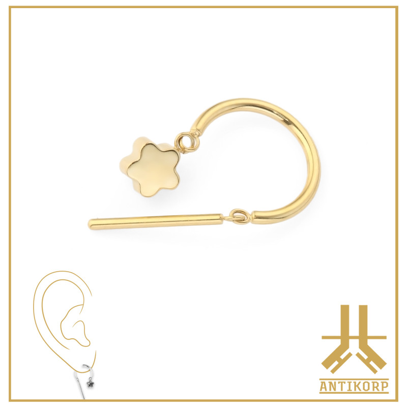 Anneau Hingeless Titane F136 PVD Gold Dangles Bars 1