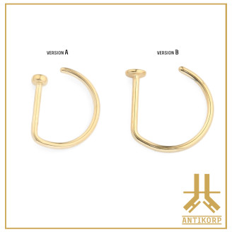 Anneau Nez Titane F136 PVD Gold Droit Ouvert