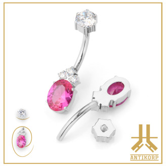 Nombril Titane Interne Strass