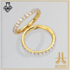Anneau Clicker Titane F136 PVD Gold + Lab-Diamant serti
