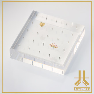 Présentoir Bois Rectangle 24 tiges internes
