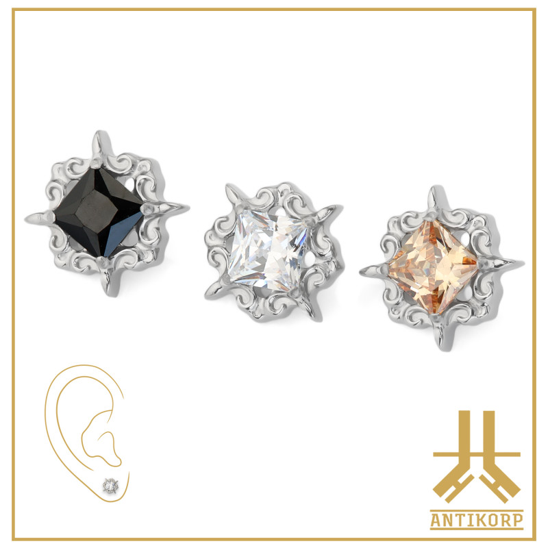 Pétale Trinity Titane F136 interne Swarovski