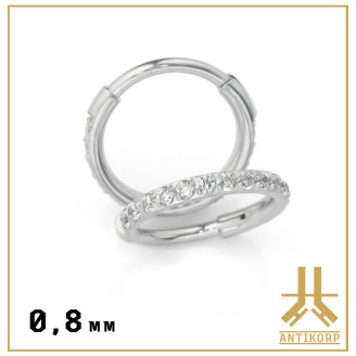 Anneau Clicker 0.8mm Titane F136 Jeweled Rings