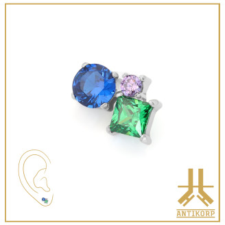 Pétale Trinity Titane F136 interne Swarovski