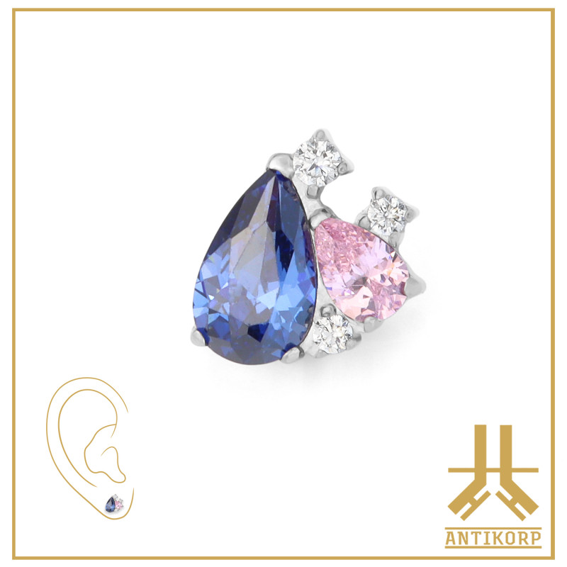Pétale Trinity Titane F136 interne Swarovski