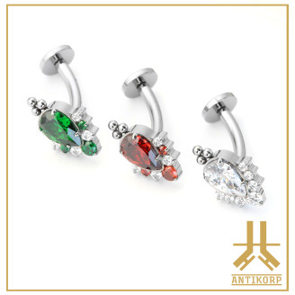 Labret Courbé Titane F136 Clusty V5 1,6mm Vissage Interne