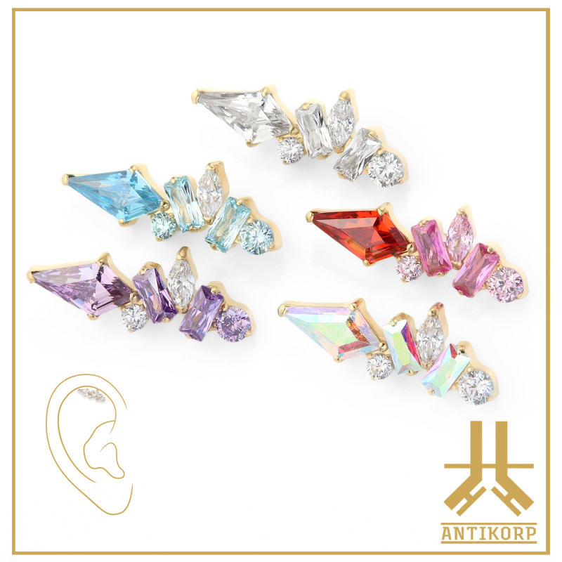Pétale Trinity Titane F136 interne Swarovski