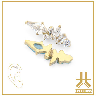 Pétale Trinity Titane F136 interne Swarovski