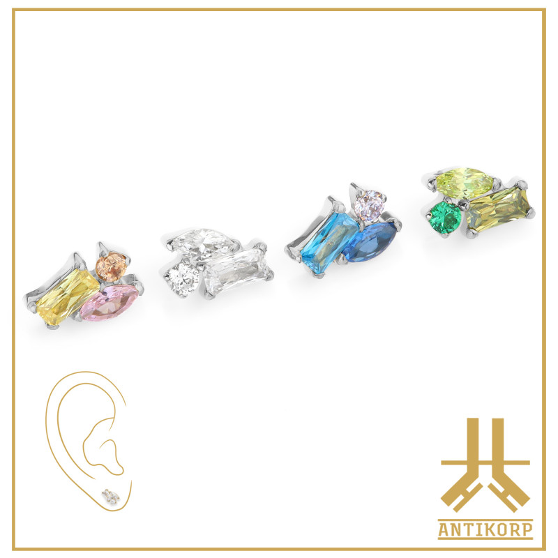 Pétale Trinity Titane F136 interne Swarovski
