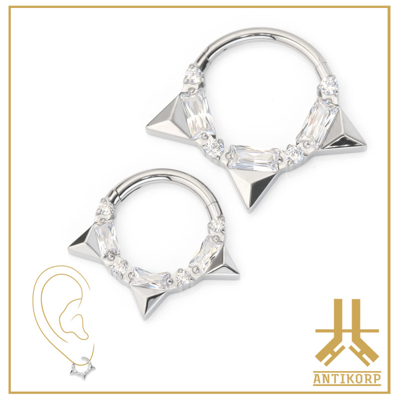 Anneau Clicker Titane F136 Spiky Shine