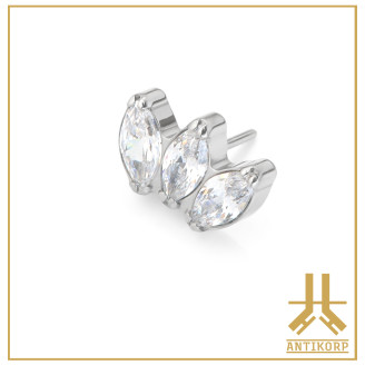 Pétale Trinity Titane F136 interne Swarovski