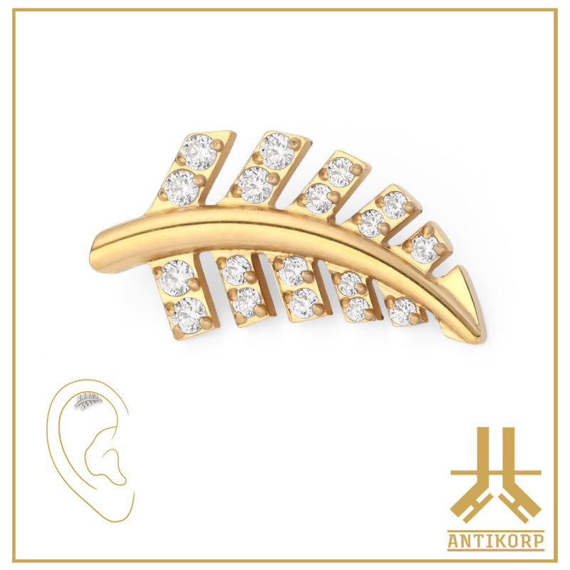 Embout Titane F136 PVD Gold Jeweled Branch V15
