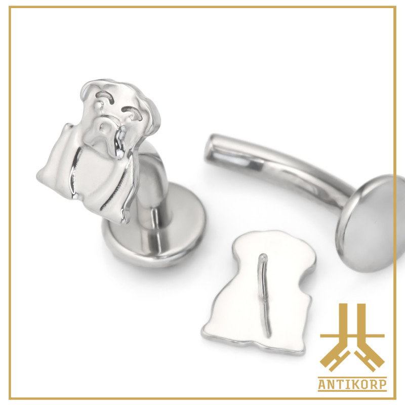 Labret Courbé Titane F136 Strass 1,6mm Vissage Interne