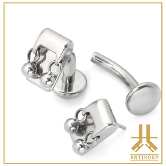 Labret Courbé Titane F136 Strass 1,6mm Vissage Interne