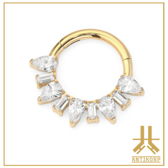 Anillo clicker Titanio F136 PVD Oro Astera V7