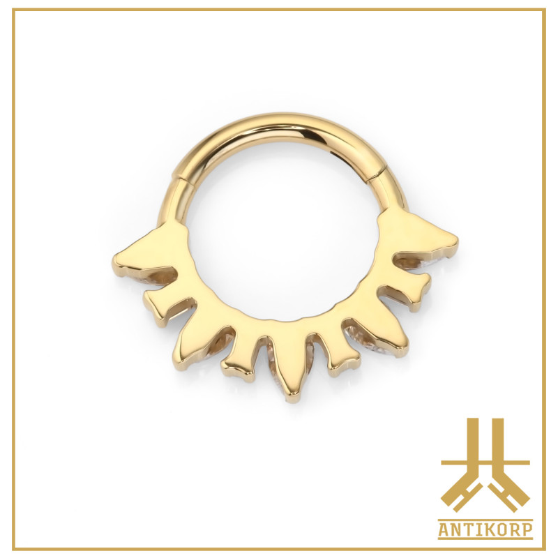 Anello a scatto Titanio F136 PVD Oro Astera V7