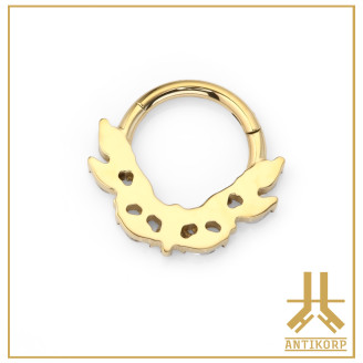 Anillo clicker Titanio F136 PVD Oro Flight V3