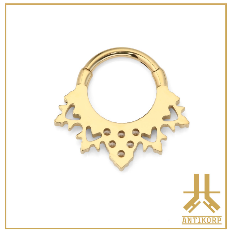 Anillo clicker Titanio F136 PVD Oro Indi V1