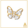 Titanium tip F136 PVD Gold Butterfly rhinestone V3