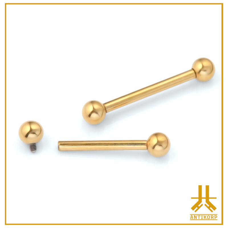 Barbell Titanio F136 PVD Oro Interno