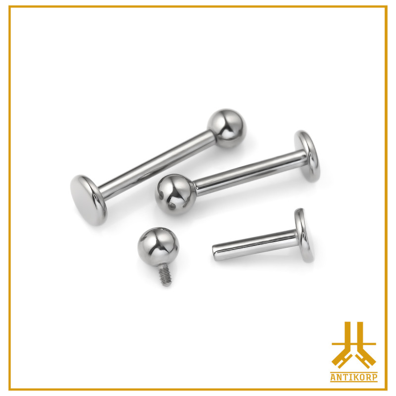 Labret Titanio 1.2mm F136 Atornillado interno