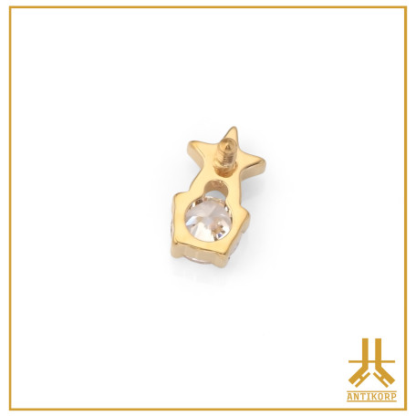 Punta de titanio F136 PVD Gold Jeweled Star V2