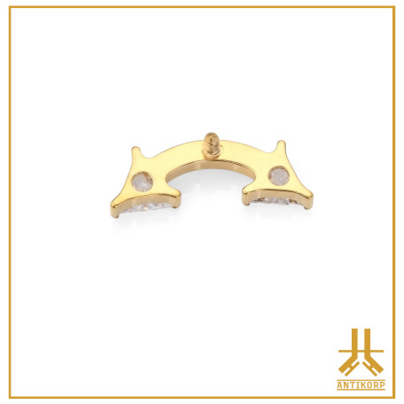 Percha de titanio F136 PVD Oro enjoyado v3