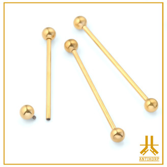 Barbell Indus Titanio F136 PVD Oro Avvitamento interno