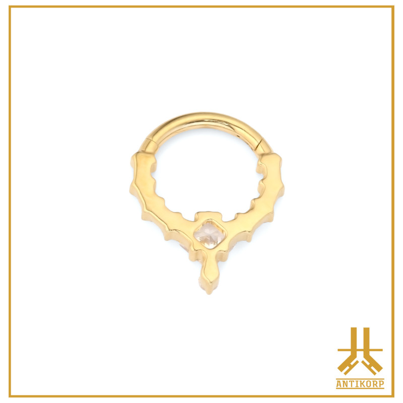 Anello a scatto Titanio F136 PVD Oro Saltar V4
