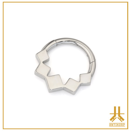 F136 Collar Cuadrado Anillo Clicker Titanio