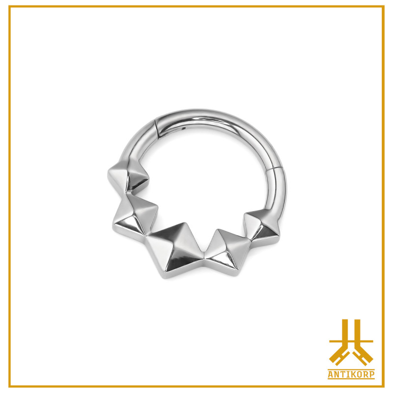 F136 Collar Cuadrado Anillo Clicker Titanio