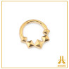 Anillo cuadrado de titanio F136 PVD oro para collar de clicker