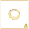 Anillo cuadrado de titanio F136 PVD oro para collar de clicker