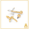 Microbanana Titanio F136 PVD Oro Clusty Trinity