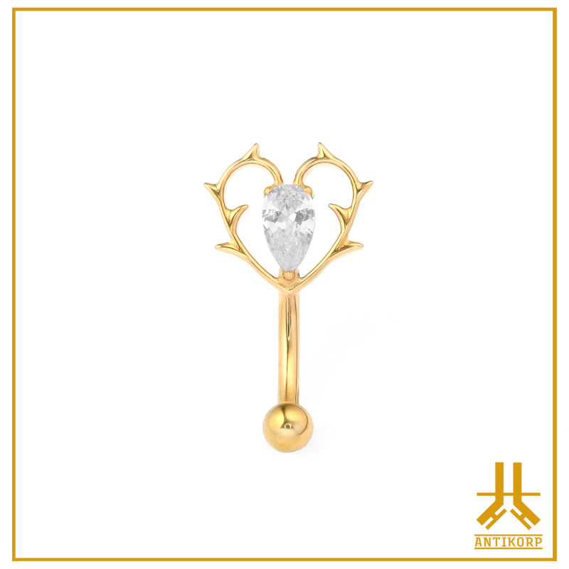 Microbanana Titanio F136 PVD Oro Clusty HeartDeco