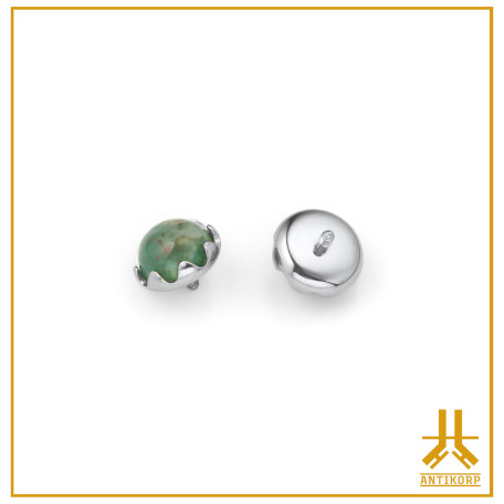 Titanium End F136 Cabochon Open Gap Natural Stone