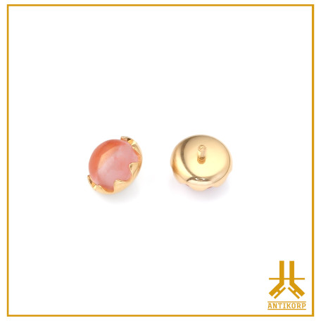 Tappo terminale in titanio F136 PVD Oro Cabochon Gap Ouvert V2 Pierre Naturelle