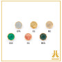 Titanium End F136 PVD Gold Cabochon Open Gap Natural Stone