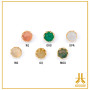 Titanium End F136 PVD Gold Cabochon Open Gap V3 Natural Stone