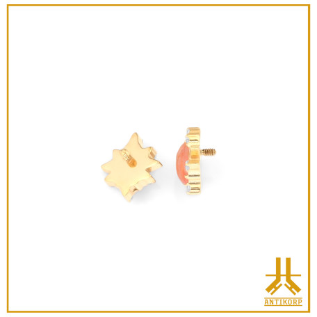 Punta de titanio F136 PVD Gold Ezara Natural Stone