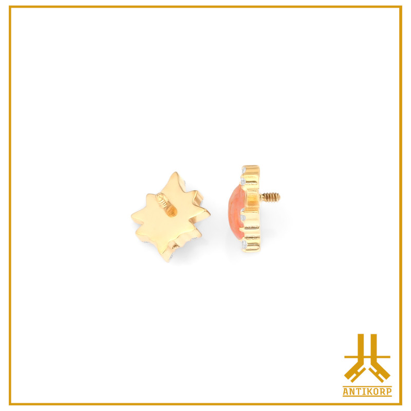 Punta de titanio F136 PVD Gold Ezara Natural Stone