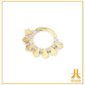 Anello a scatto Titanio F136 PVD Oro Radianza V4