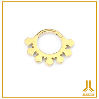 Anello a scatto Titanio F136 PVD Oro Radianza V4