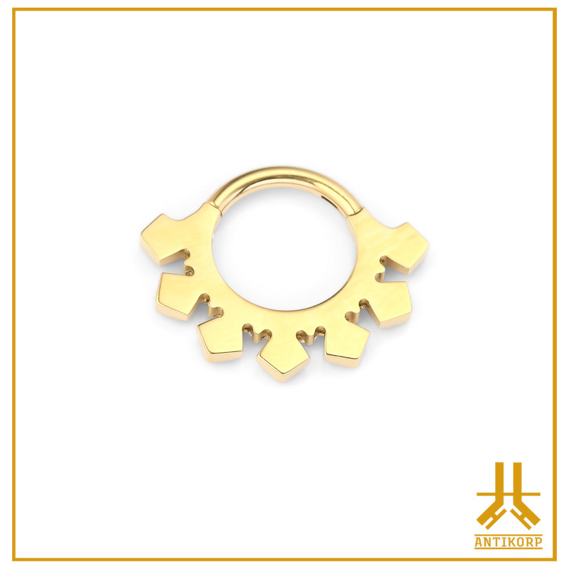 Anello a scatto Titanio F136 PVD Oro Radianza V4