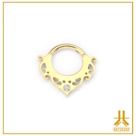 Clicker Ring Titanium F136 PVD Gold Indi V3