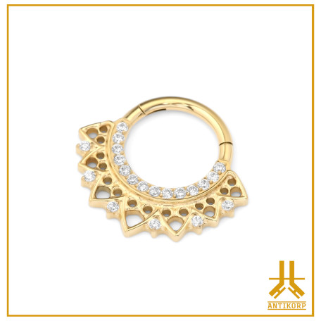 Clicker Ring Titanium F136 PVD Gold Indi V4